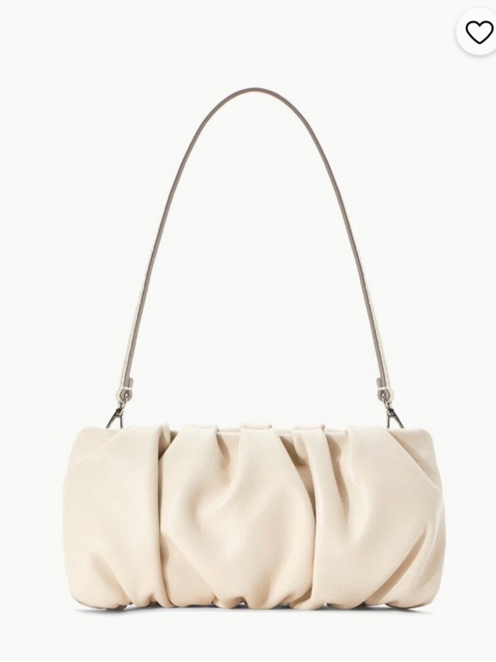 Staub Bean Bag Cream Ruched Shoulder Bag